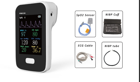 Palm Size Portable Multi Parameter Diagnosis Vital Signs Monitor 6 In 1